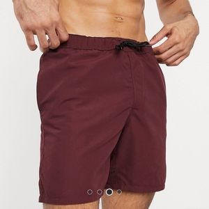Men’s ASOS Swim Shorts - Size Medium - Burgundy